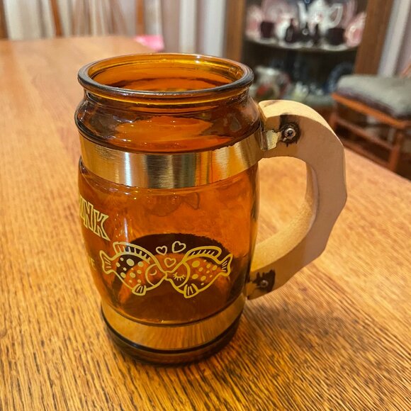 Vintage Siesta Ware Never Drink Water: Fish Make Love in Water Beer Mug - Picture 4 of 6